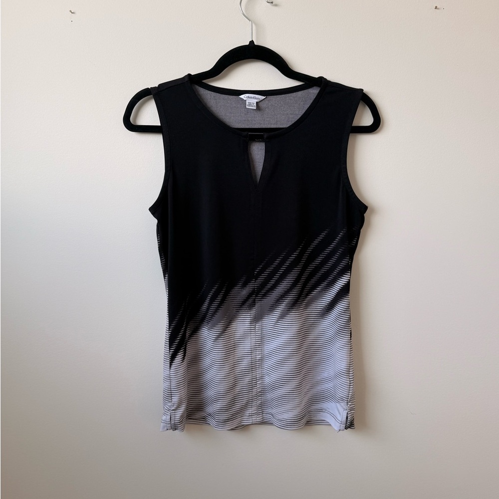 Calvin Klein Black and White Sleeveless Top